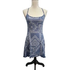 Reckless hearts blue bandanna dress size small
